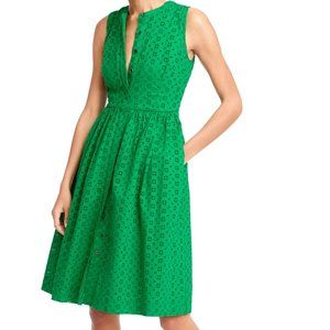 J.Crew Kelly Green Eyelet Shirtdress NWOT